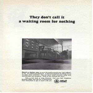 1967 AT&T Don’t Call it a Waiting Room for Nothing Vintage Mag Print Ad/Poster